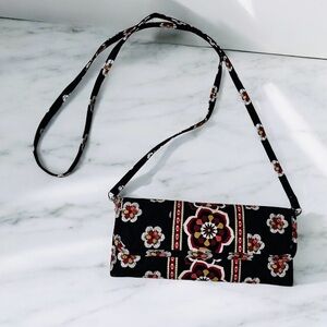 Vera Bradley Trifold Sleek Wallet with Strap Pirouette 
9” L x 4” H folded